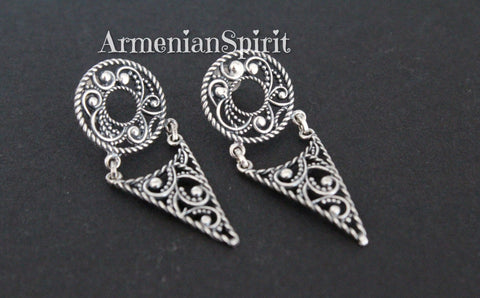 Small earrings lightweight Sterling silver studs Armenian