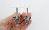 Long Earrings triangle Sterling silver 925 Armenian handmade jewelry
