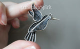 Hummingbird filigree Brooch Silver 925 Armenian jewelry