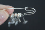 Brooch Silver 925 with dangle pomegranate feather pearl flower eternity