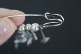 Brooch Silver 925 with dangle pomegranate feather pearl flower eternity