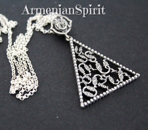 Armenian alphabet Pendant Sterling silver 925 Armenian jewelry