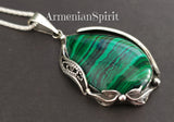 Pendants silver 925 malachite amethyst coral