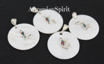 Armenian letter Pendant necklace WITH CHAIN ceramics white Gilded silver 925