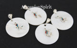 Armenian letter Pendant necklace WITH CHAIN ceramics white Gilded silver 925
