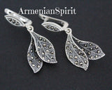 Leaf ring 925 SILVER Marcasite