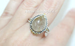 Earrings Beige Venus hair gemstone Artisan jewelry cabochon Silver 925 gold plated