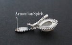 Earrings and ring Beige Venus hair gemstone Silver 925 gold plated