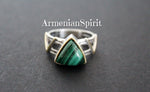 Silver 925 jewelry Earrings with different designs Green malachite