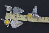 Silver 925 jewelry ring Yellow Jadeite Gold plated