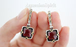 Earrings and ring Silver 925 natural garnet Armenian jewelry set