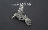 Hummingbird filigree Brooch Silver 925 Armenian jewelry
