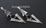 Earrings Sterling silver 925 gold plated Natural black onyx