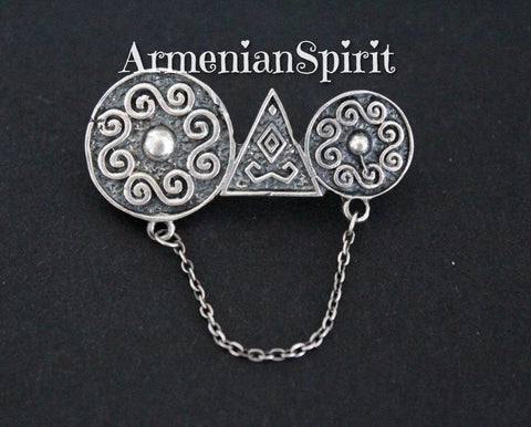 Ethnic Brooch Silver 925 Armenian handmade jewelry