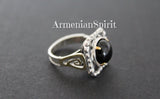 Earrings Natural black onyx square gold plated SILVER 925