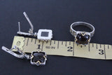 Earrings and ring Silver 925 natural garnet Armenian jewelry set