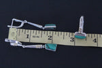 Silver 925 Earrings Green malachite gemstone Modern Gold plated