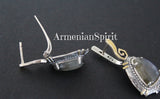 Earrings and ring Labradorite gemstone Silver 925 gold plated