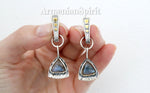 Set labradorite blue Silver 925 gold plated jewelry Earrings ring