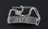 Men bracelet Armenian prayer sterling silver 925 on chain