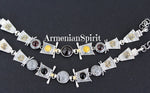 Bracelet Sterling silver 925 gemstones gold plated