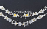 Bracelet Sterling silver 925 gemstones gold plated
