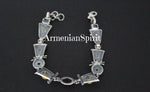 Bracelet Sterling silver 925 gemstones gold plated