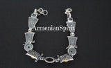 Bracelet Sterling silver 925 gemstones gold plated