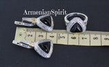Earrings and ring onyx black gemstone Silver 925 gold plated