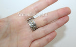 Black onyx gemstone small dangle earrings and ring SET Silver 925 gold plated