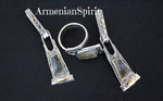 Set labradorite blue Silver 925 gold plated jewelry Earrings