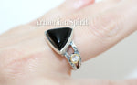 Earrings and ring black onyx and white zircon Armenian jewelry Sterling SILVER 925
