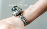 Earrings hooked ring Green prehnite Silver 925 gold plated