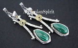Moon stone jewelry Set earrings and ring SILVER 925 gold plated