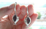 Pomegranate Earrings Armenian symbol STERLING SILVER 925 zircon