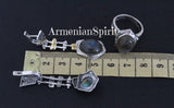 Earrings ring Set labradorite blue gem Silver gold plated jewelry