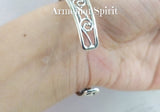 Bracelet Sterling silver 925 Cuff with natural garnet