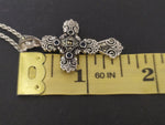 Cross sterling silver 925 with burnt orange stones Armenian khachkar