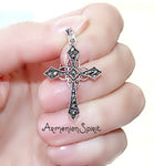 Small cross light weight Marcasite SILVER 925