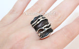 Black Silver 925 jewelry Lab pearl Earrings and Ring SET