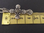 Cross sterling silver 925 with burnt orange stones Armenian khachkar