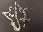 Small cross light weight Marcasite SILVER 925