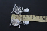 Armenian jewelry Earrings round with drop lab pearl Sterling silver 925