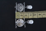 Armenian jewelry Earrings round with drop lab pearl Sterling silver 925