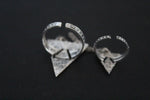 Armenian jewelry Double ring with chain Silver 925 Adjustable Ethnic