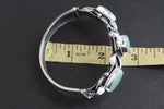 Silver 925 bracelet gemstone green jade Filigree jewelry handmade