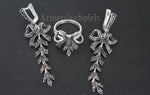 Armenian jewelry earrings 925 silver bow marcasite High quality sterling
