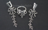 Armenian jewelry earrings 925 silver bow marcasite High quality sterling