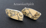 Earrings Maligano jasper natural yellow gemstone Sterling silver 925