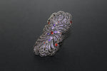 Feather earrings and ring SILVER 925 Very long earrings multistone